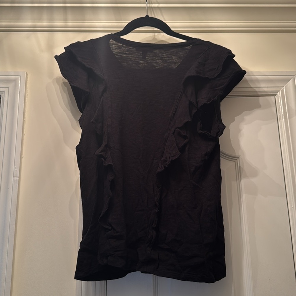 Express Black Ruffle Tee - Picture 4 of 4
